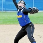 Clearview’s Sarah Kaya delivers a pitch against Lutheran West. She struck out 13 batters in the 1-0 win. Photo by Jim Bobel/MorningJournal.com 
